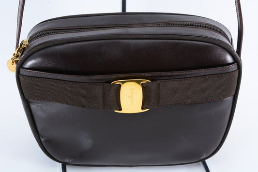 Salvatore Ferragamo Brown Leather Shoulder Bag – Vintage