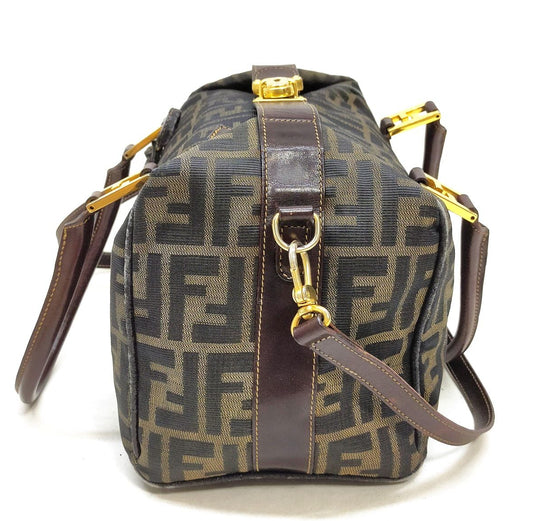 Fendi Hand Bag Brown Canvas