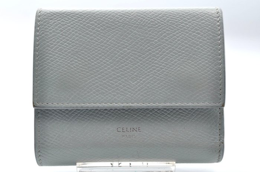 Céline Blue & Grey Leather Bi-Fold Wallet