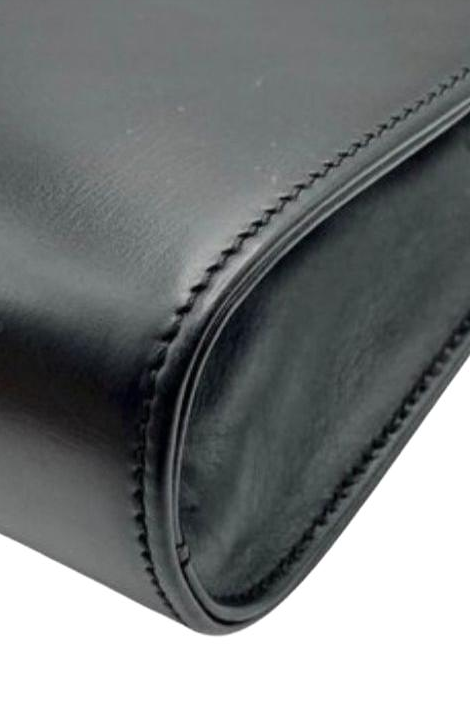 Céline 1980s Triomphe Black Leather Crossbody Bag