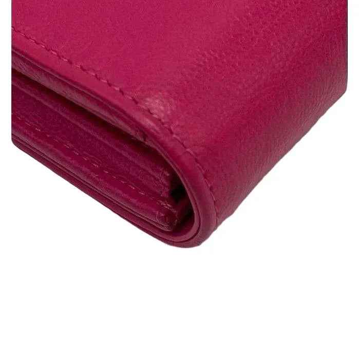 CHANEL Camellia Long Wallet Pink