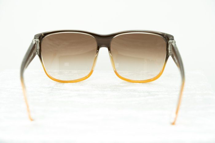 Yohji Yamamoto x Linda Farrow Brown Orange Square Frame Sunglasses
