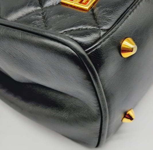 Vintage Givenchy Quilted top Handle purse black