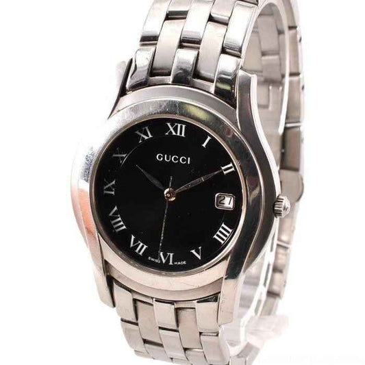 Gucci Men's Quartz Watch with Polished Stainless Steel Strap