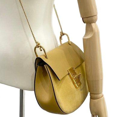 Chloe Drew yellow bag, horseshoe pin lock detail