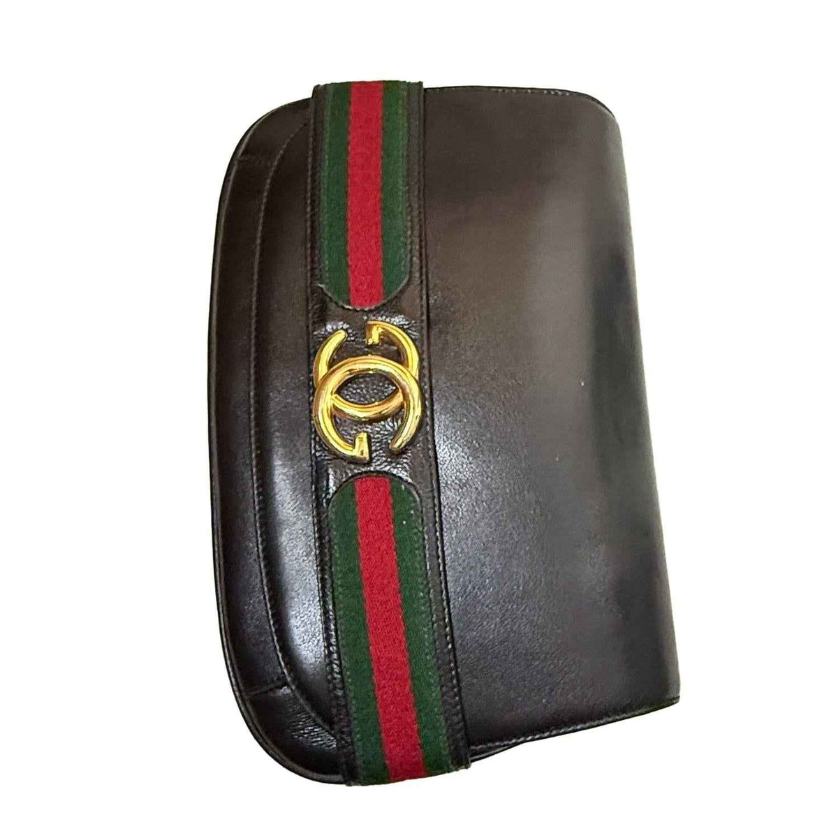 Gucci Black Web Stripe Clutch