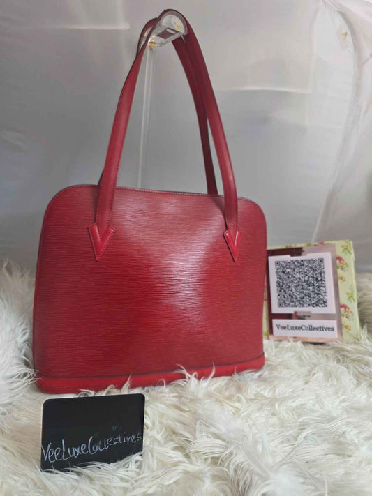Louis Vuitton Lussac Red Epi Leather Vintage Medium Shoulder Bag