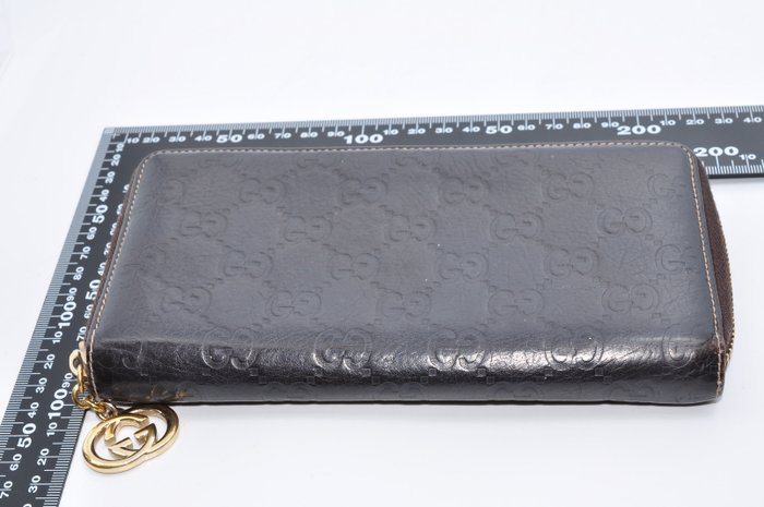 Gucci Brown Leather Zip-Around Wallet