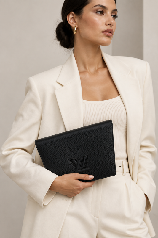 Louis Vuitton Trapeze Epi Leather Shoulder Bag – Black