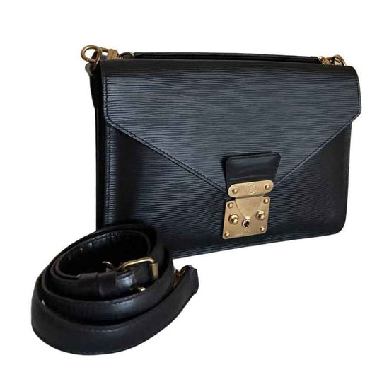 Louis Vuitton Monceau Black Epi Leather Crossbody Bag | 2 Way Top Handle