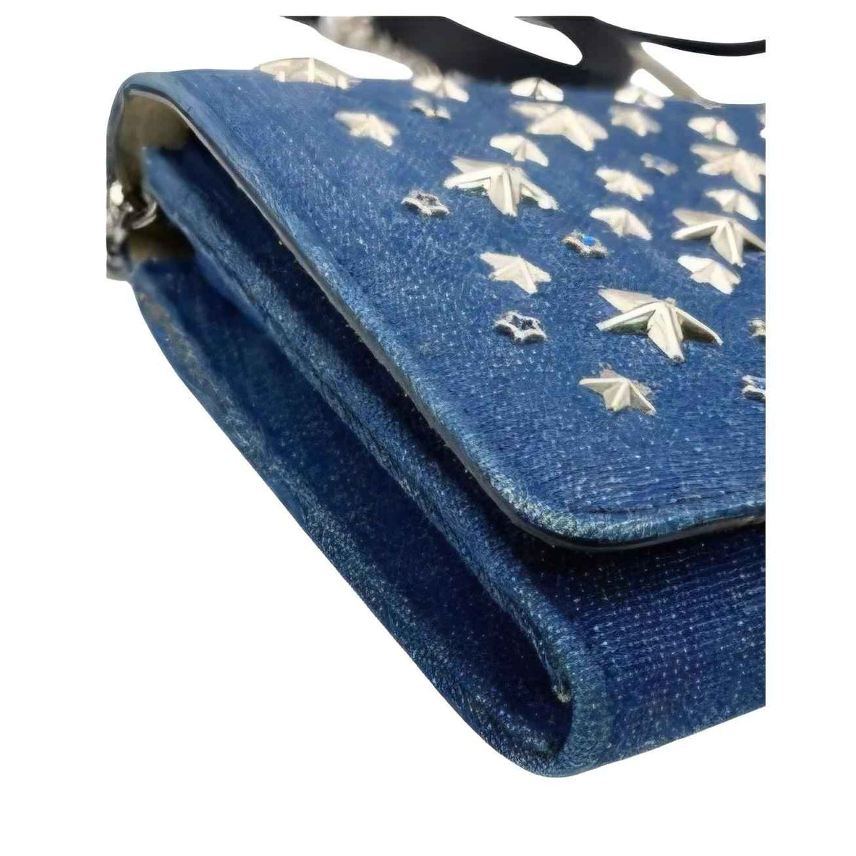Jimmy Choo Denim Blue Crossbody Bag with Star Studs
