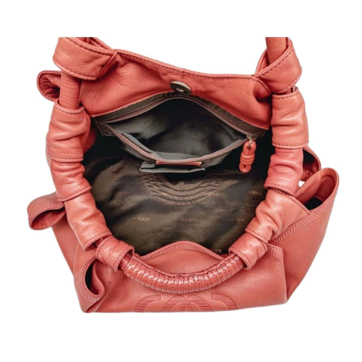 Loewe pink Aire handbag soft Nappa leather with iconic Anagram logo.