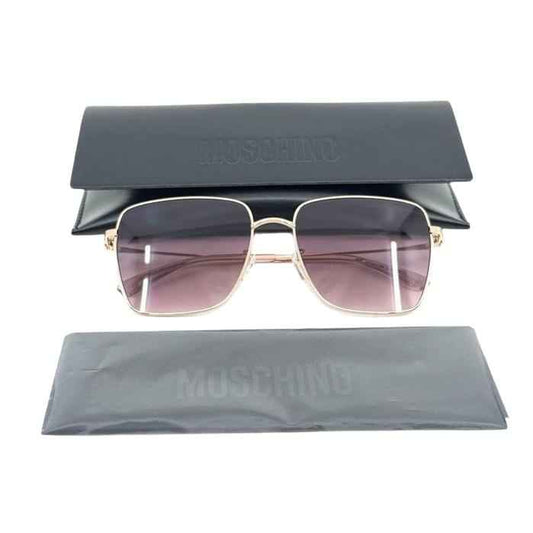Moschino Rose Gold Metal Sunglasses with Tinted Pink Lenses