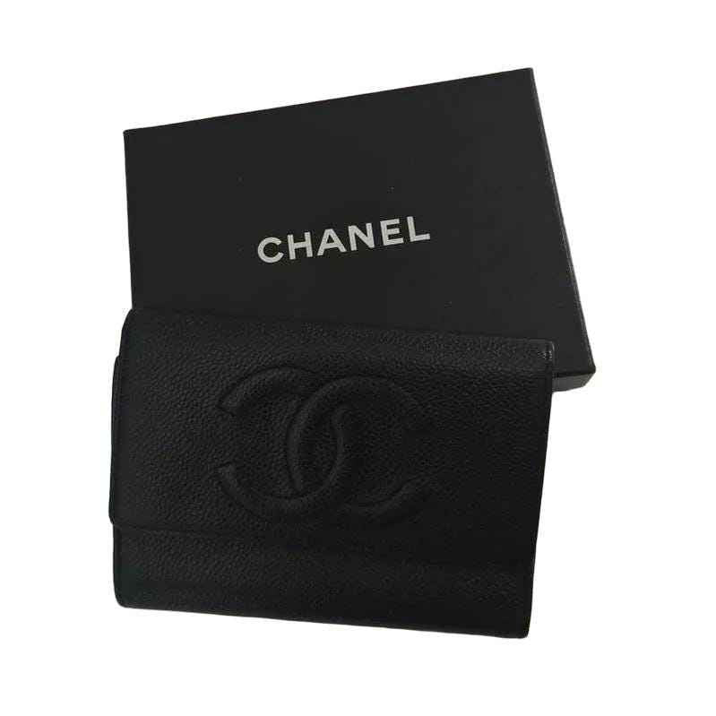 Chanel Black Caviar Leather Bifold Wallet