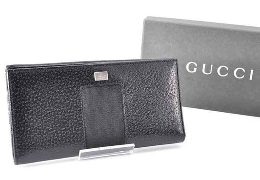 Gucci Black Leather Zip Around Wallet Long Wallet