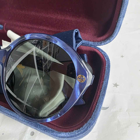 Gucci Blue Sunglasses with Black Lenses