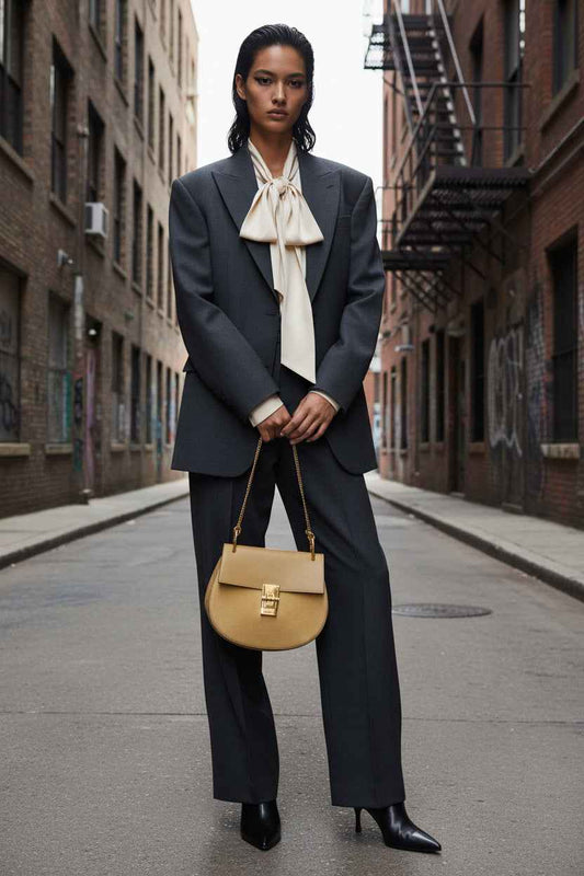 Chloé Drew Shoulder Bag – Yellow Suede & Leather, Gold Plated Hardware