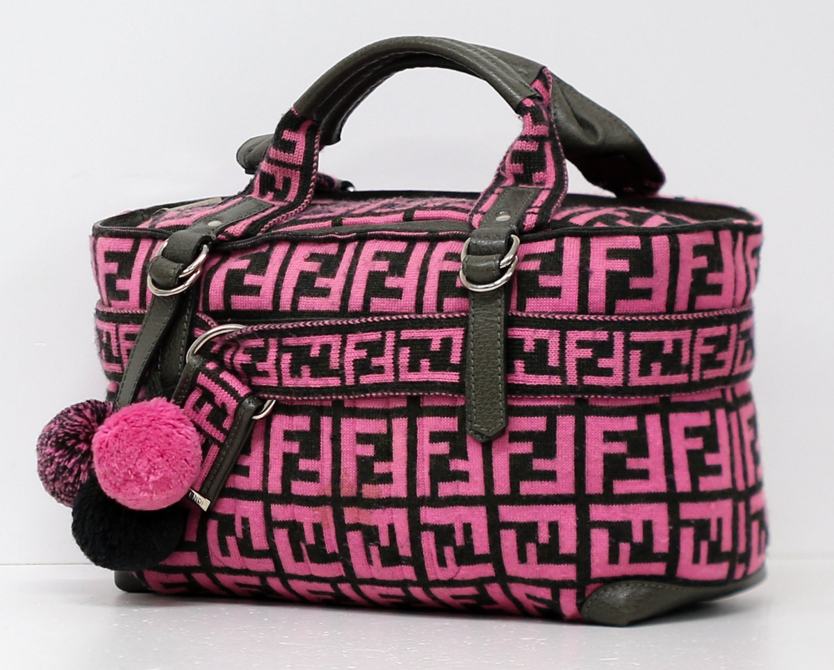 Fendi Black & Pink Wool Monogram Handbag – Dustbag
