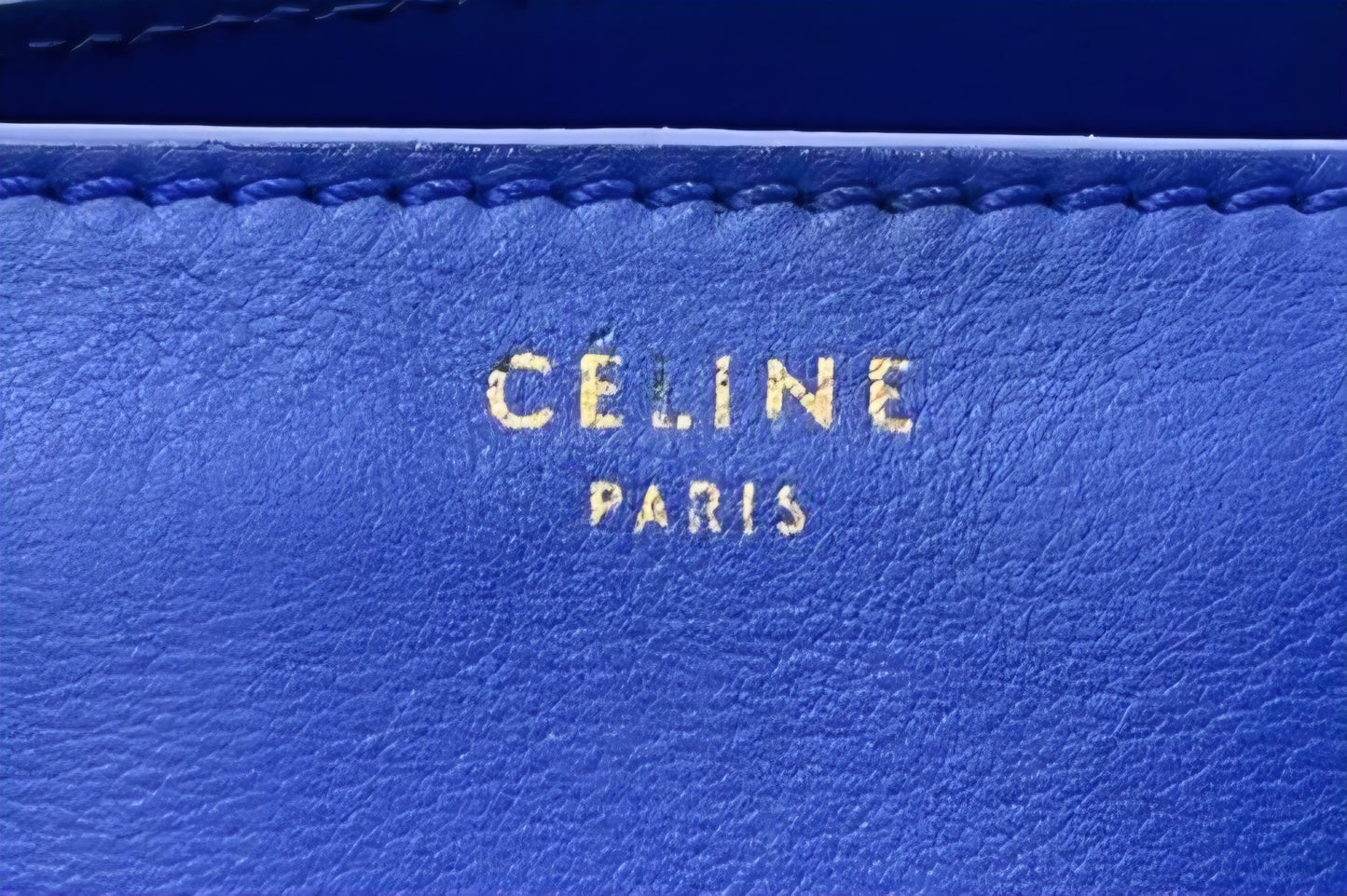Celine Mini Luggage Tote Blue Leather Bag Iconic Phantom Style