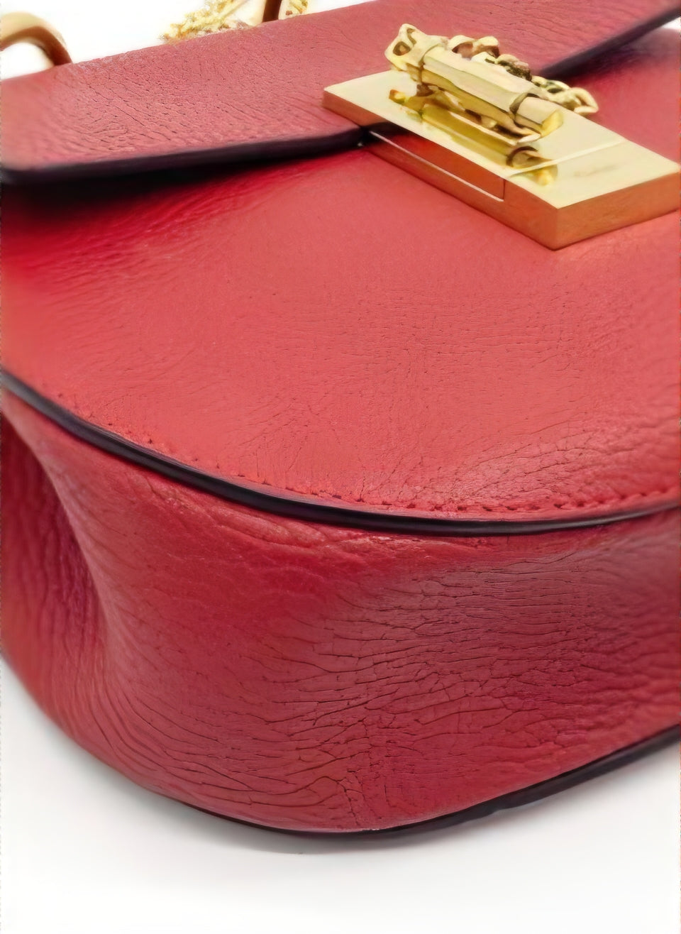 Sac bandoulière Chloé Drew en cuir rouge