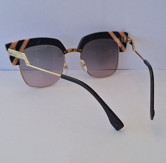 Fendi FF Cat Eye Sunglasses Pink Black Gold
