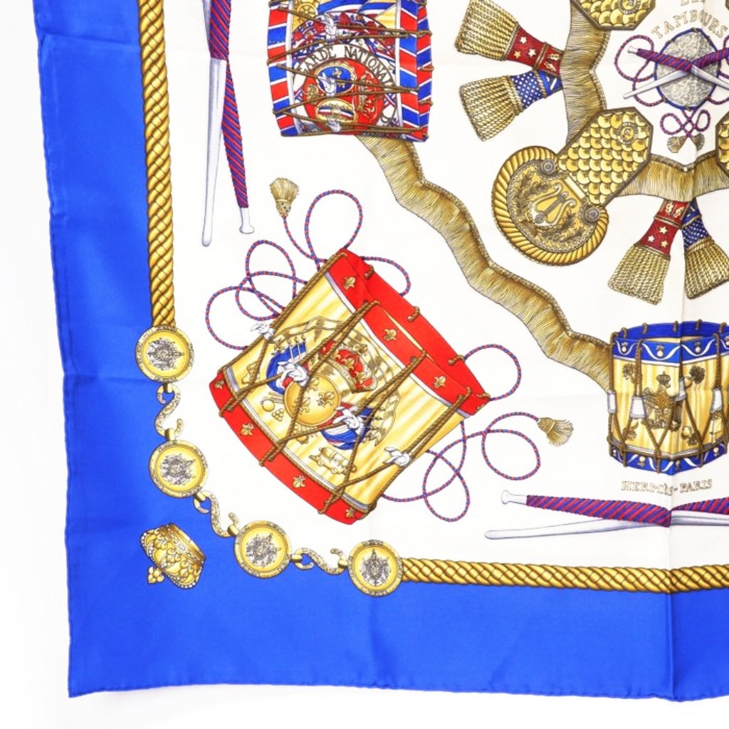 Hermès Les Tambours Joachim Metz Carré Silk Scarf 90cm