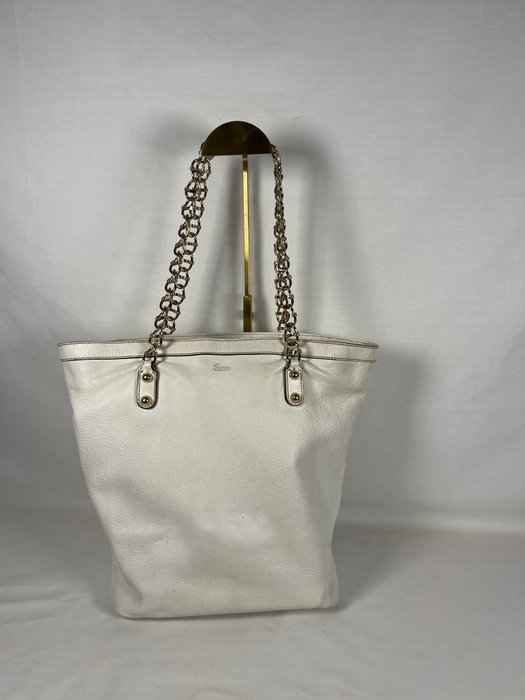 Gucci White Leather Tote bag