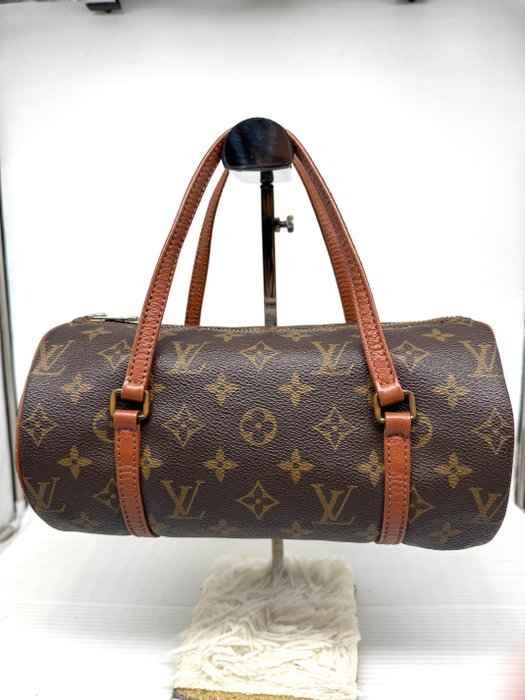 Louis Vuitton Papillon 25 Monogram Canvas Barrel Bag Brown Leather