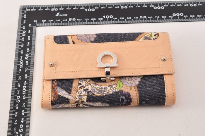 Salvatore Ferragamo Burgundy Patent Leather Bars Bow Wallet