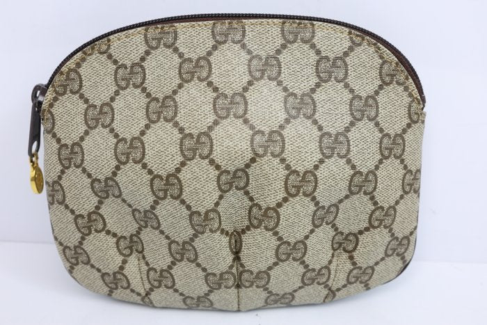 Gucci Vintage PVC & Leather Clutch Bag – Beige