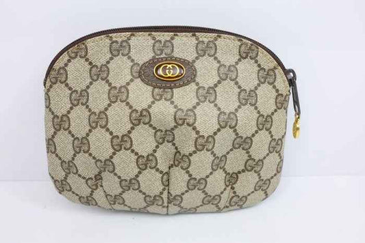 Gucci Vintage PVC & Leather Clutch Bag – Beige