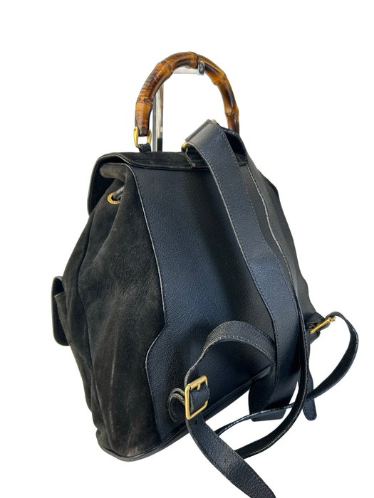 Gucci Bamboo Handle Black Backpack