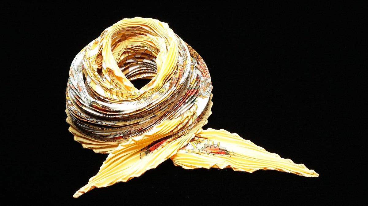 Hermès Plissé “Découpages” Silk Scarf by Anne Rosat