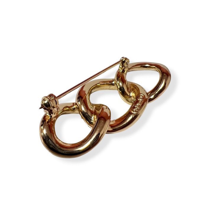 Christian Dior Gold-Plated Rhinestone Brooch