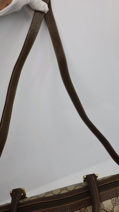 Gucci GG Monogram Top-Handle Satchel – Beige an Brown