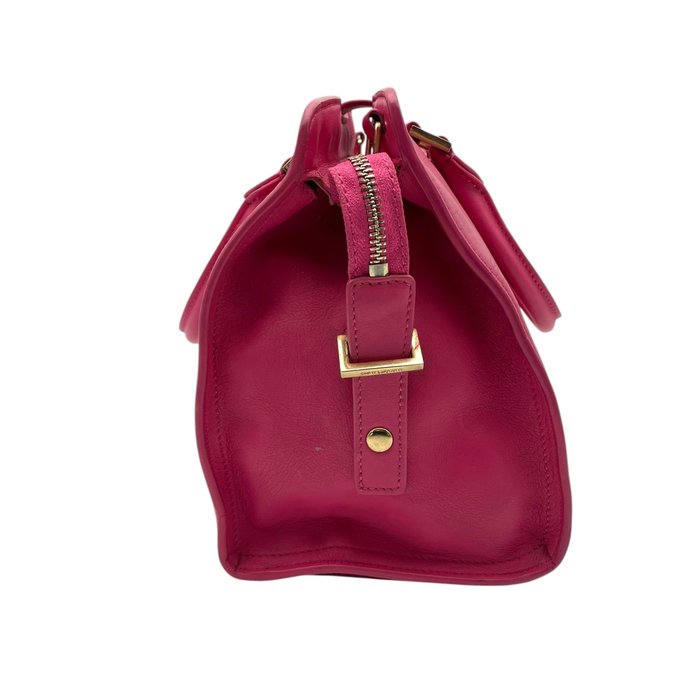 Saint Laurent Pink Leather Two-Way Handbag – Gold-Tone Hardware