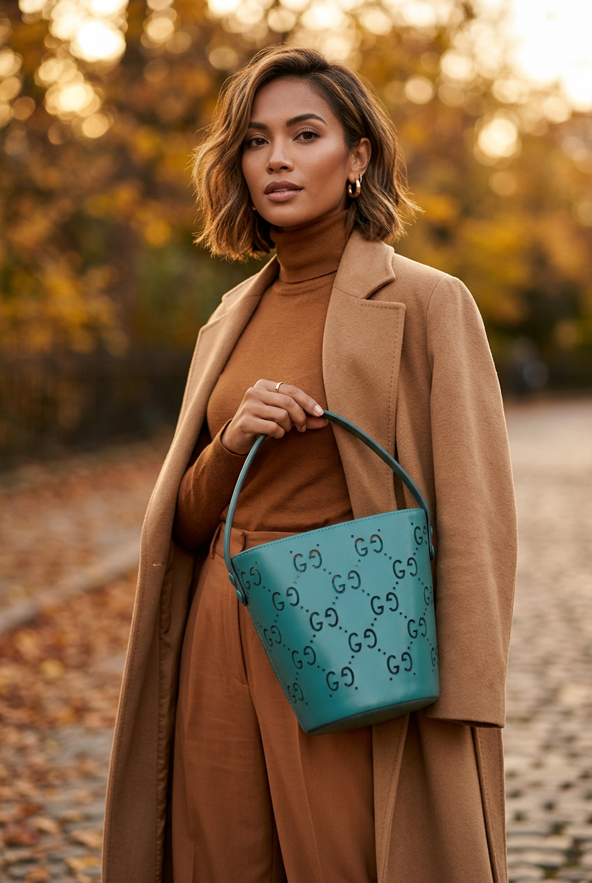 Gucci Turquoise GG Embossed Rubber/ Silicone Bucket Bag