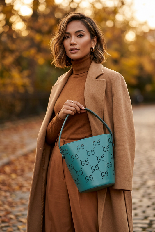 Gucci Turquoise GG Embossed Rubber/ Silicone Bucket Bag