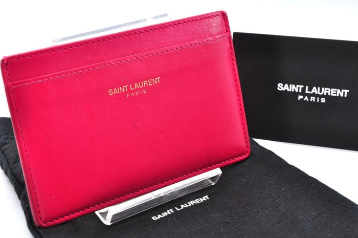 Yves Saint Laurent Pink Smooth Leather Card Holder Luxury Wallet