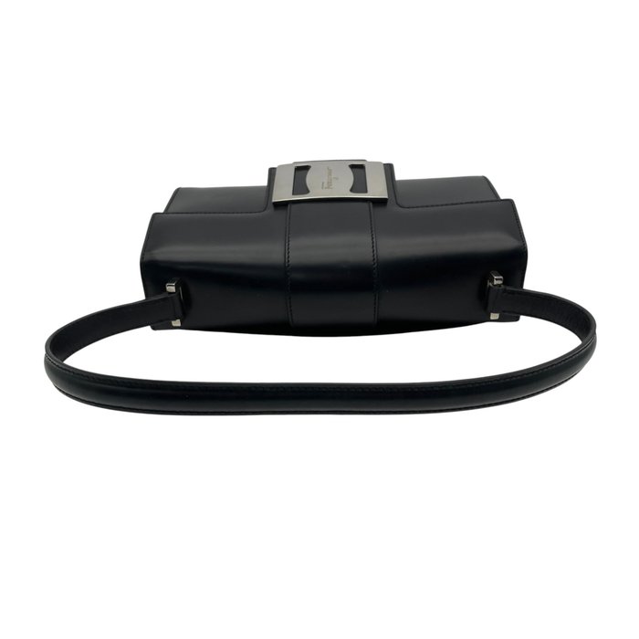 Salvatore Ferragamo Vara Bow Leather Mini Handbag in Black