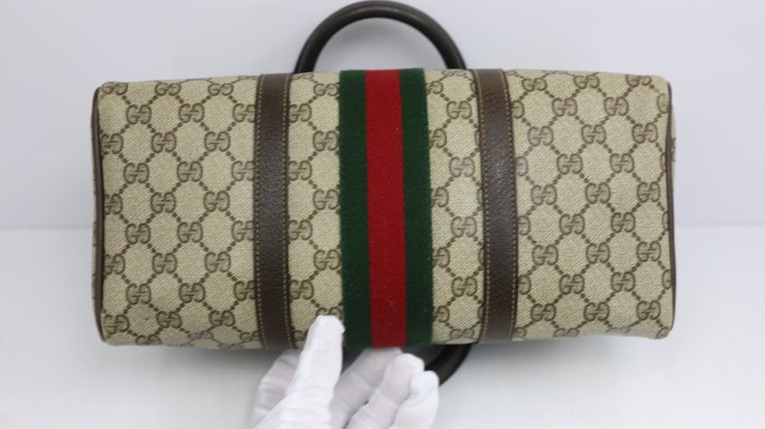 Gucci GG Supreme Sherry Line Vintage Boston Bag