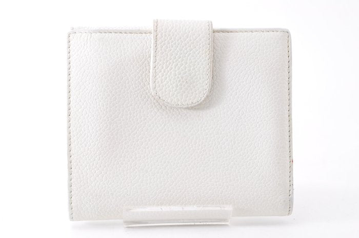 Chanel White Caviar Leather Bi-Fold Wallet