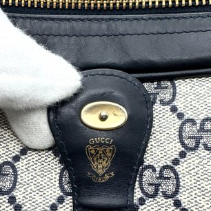Gucci Vintage GG Supreme Shoulder Bag – Navy and Grey