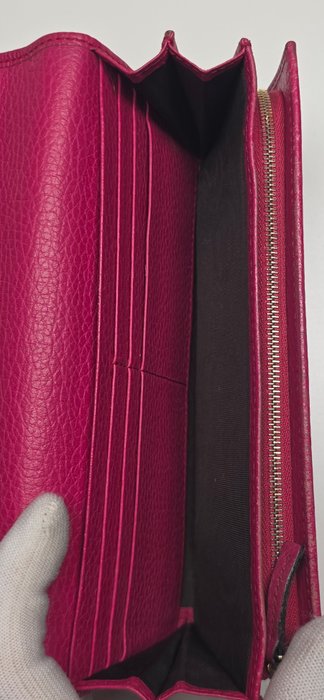 Gucci Pink Leather Long Bifold Wallet