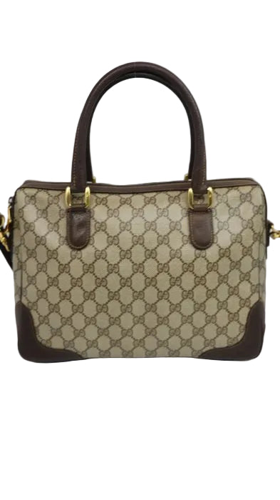 Gucci GG Monogram Top-Handle Satchel – Beige an Brown