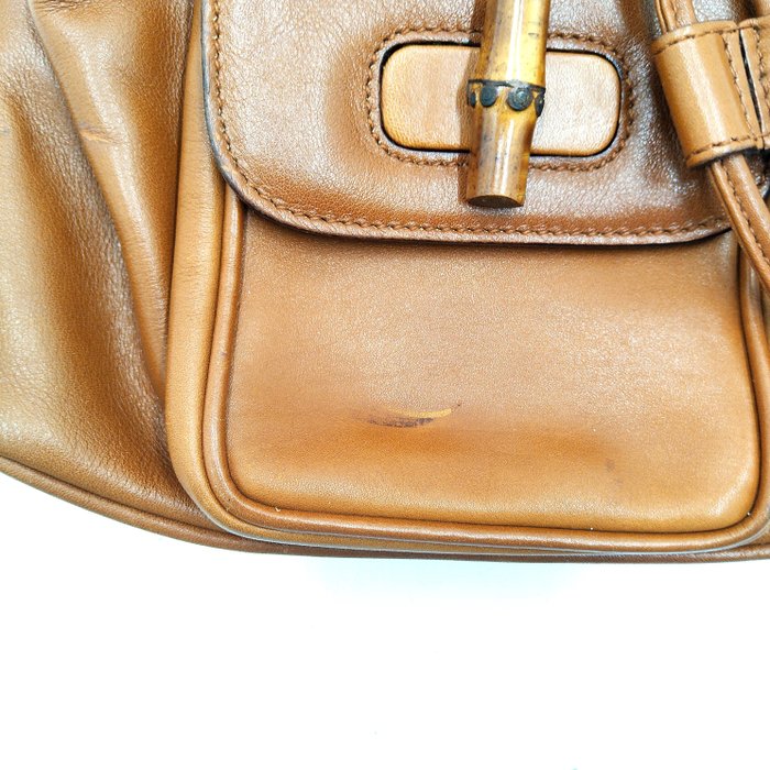 Gucci Bamboo Brown Leather Backpack