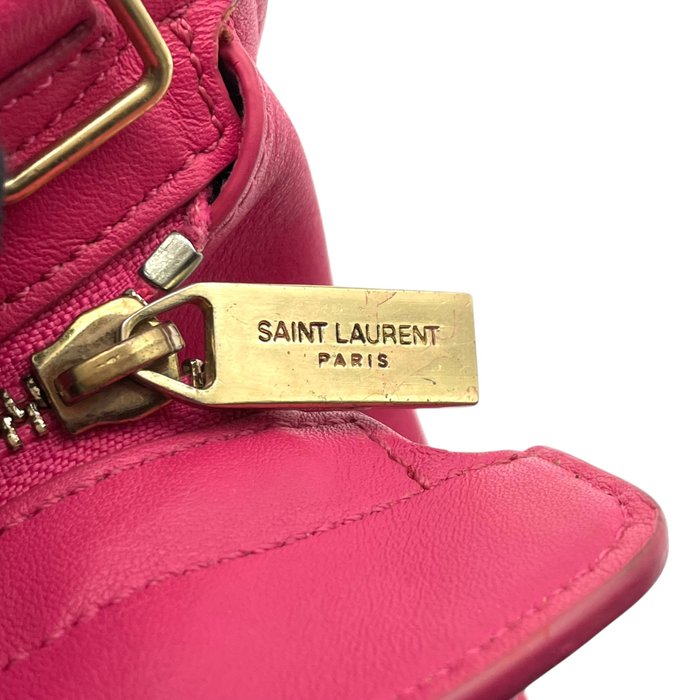 Saint Laurent Pink Leather Two-Way Handbag – Gold-Tone Hardware