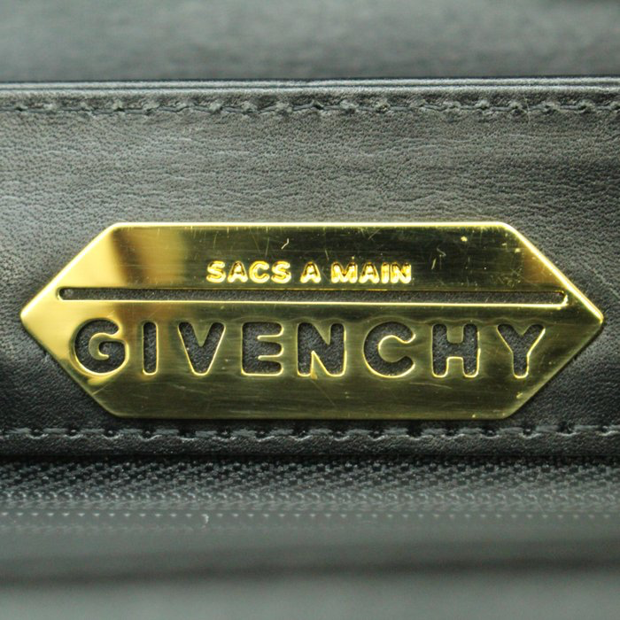 Givenchy Vintage Black Leather Handbag -gold hardware