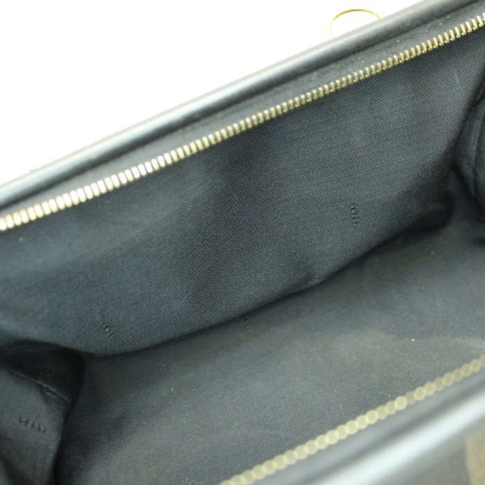Fendi Pecan Vintage Handbag –black/brown Pequin stripe pattern