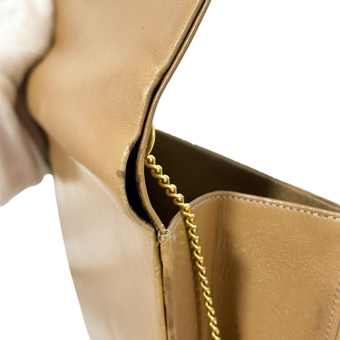 Christian Dior Brown Leather Shoulder Bag – Gold-Tone Hardware
